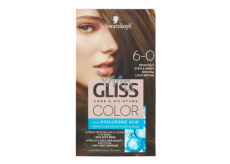 Schwarzkopf Gliss Color barva na vlasy 6-0 Přirozeně světle hnědý 2 x 60 ml