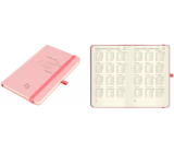 Albi Diář 2025 kapesní s gumičkou - Světle růžový s nápisem 9,3 x 15 x 1,3 cm