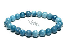 Larimar náramek elastický přírodní kámen, kulička 8 mm / 16 - 17 cm, kámen bájné Atlantidy