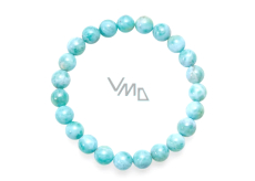 Larimar náramek elastický přírodní kámen, kulička 7 mm / 16 - 17 cm, kámen bájné Atlantidy