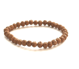 Rudraksha náramek elastický z přírodního semene, kulička 6 mm / 16 - 17 cm