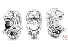 Charm Sterlingové stříbro 925 Merlion symbol Syngapuru, korálek na náramek cestování