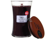 WoodWick Black Cherry - Černá třešeň vonná svíčka s dřevěným knotem a víčkem sklo velká 609,5 g