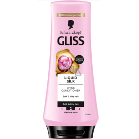 Gliss Liquid Silk kondicionér s ceramidy a hedvábím pro matné, lámavé vlasy 200 ml