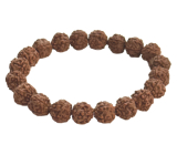 Rudraksha náramek elastický přírodní kámen 10 mm / 16 - 17 cm