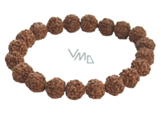 Rudraksha náramek elastický přírodní kámen 10 mm / 16 - 17 cm