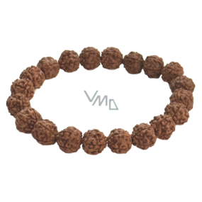 Rudraksha náramek elastický přírodní kámen 10 mm / 16 - 17 cm