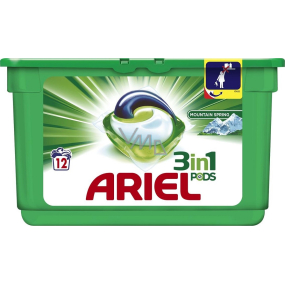 Ariel 3v1 Mountain Spring gelové kapsle na praní prádla 12 kusů 358,8 g