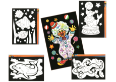 Obrázky s barevnými ornamenty škrabací 15 x 10 cm 1 kus