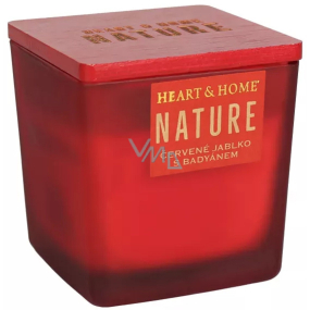 Heart & Home Nature Červené jablko s badyánem vonná svíčka sklo, doba hoření až 20 hodin 80 g