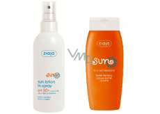 Ziaja Sun SPF 50+ UVA/UVB voděodolné mléko na opalování sprej 170 ml + aktivátor opalování s tyrosinem 150 ml, duopack