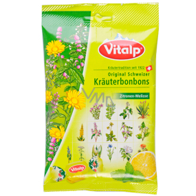 Vitalp Originální švýcarské bylinné bonbóny Citron-meduňka s výtažky z 20 bylin 75 g