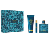 Versace Eros Eau de Parfum parfémovaná voda 100 ml + sprchový gel 150 ml + parfémovaná voda 10 ml, dárková sada pro muže