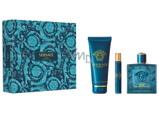 Versace Eros Eau de Parfum parfémovaná voda 100 ml + sprchový gel 150 ml + parfémovaná voda 10 ml, dárková sada pro muže