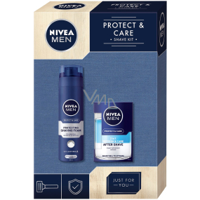 Nivea Men Protect & Care 2v1 voda po holení 100 ml + pěna na holení 200 ml, kosmetická sada