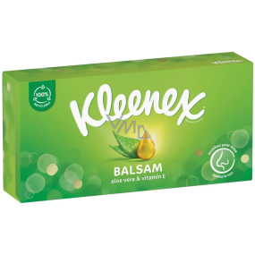 Kleenex Balsam hygienické kapesníky s výtažkem z Aloe Vera a vitamínu E 3 vrstvé 64 kusů