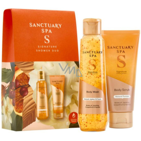 Sanctuary Spa Signature sprchový gel 150 ml + tělový peeling 100 ml, kosmetická sada pro ženy