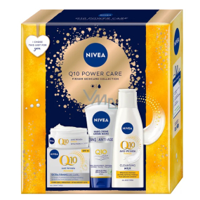 Nivea Q10 Power Care OF 15 zpevňující denní krém 50 ml + Nivea Q10 Power pleťové mléko proti vráskám 200 ml + Nivea Anti Age A10 krém na ruce 100 ml, kosmetická sada