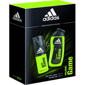 Adidas Pure Game deodorant sprej 150 ml + sprchový gel 250 ml, pro muže kosmetická sada