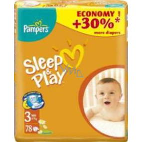 Pampers Sleep & Play 3 Midi Jumbo 4 - 9 kg plenkové kalhotky 78 kusů