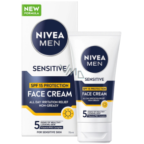 Nivea Men Sensitive OF15 ochranný pleťový krém pro muže 75 ml