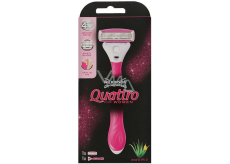 Wilkinson Quattro for Woman holicí strojek 4 břitý pro ženy + náhradní hlavice 1 kus