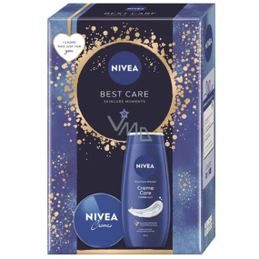 Nivea Best Care Creme Care pečující sprchový gel 250 ml + Nivea Creme krém pro základní péči 75 ml, kosmetická sada