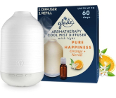 Glade Aromatherapy Cool Mist Diffuser Pure Happiness Orange + Neroli difuzér led podsvícení, barva bílá, 1 + 17,4 ml