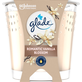 Glade Romantic Vanilla Blossom s vanilkovou vůní vonná svíčka ve skle, doba hoření až 30 hodin 112 g