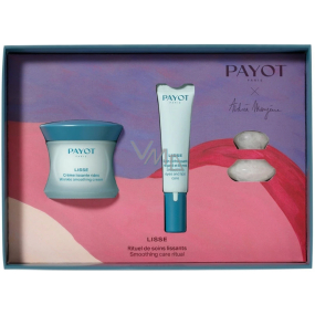 Payot Promo Coffret Lisse 2024 Crème Lissante Rides hydratační krém 50 ml + Soin Défroissant Regard oční krém 15 ml + masážní houbička z růženínu, kosmetická sada pro ženy