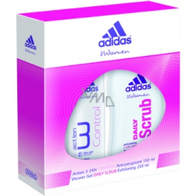 Adidas Action 3 Control antiperspirant dodorant sprej 150 ml + Daily Scrub sprchový gel 250 ml, kosmetická sada