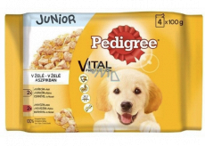 Pedigree Vital Protection Junior s kuřecím masem a rýží, s krůtím masem a rýží v želé kapsička 4 x 100 g