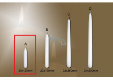 Lima Gastro hladká svíčka bílá kónická 20 x 120 mm 1 kus