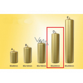 Lima Svíčka hladká metal zlatá válec 60 x 220 mm 1 kus