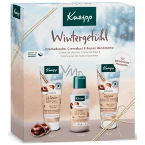 Kneipp Zimní péče sprchový gel 75 ml + pěna do koupele 100 ml + krém na ruce 75 ml, kosmetická sada