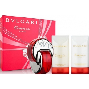 Bvlgari Omnia Coral toaletní voda 40 ml + tělové mléko 75 ml + tělový jemný peeling 75 ml, pro ženy dárková sada