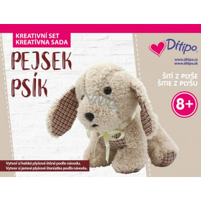 Ditipo Kreativní set - Šití z plyše Pejsek 21 x 16 x 4 cm věk 8+