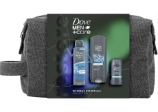 Dove Men +Care Restore Clean Comfort sprchový gel 250 ml + antiperspirant sprej 150 ml + deodorant stick 50 ml + kosmetická taška, kosmetická sada pro muže