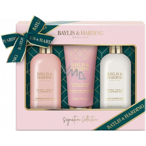 Baylis & Harding Jojoba, Vanilka & Mandlový olej mycí gel 300 ml + sprchový krém 300 ml + mléko na ruce a tělo 200 ml, kosmetická sada pro ženy