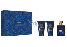 Versace Dylan Blue pour Homme toaletní voda 50 ml + balzám po holení 50 ml + sprchový gel 50 ml, dárková sada pro muže