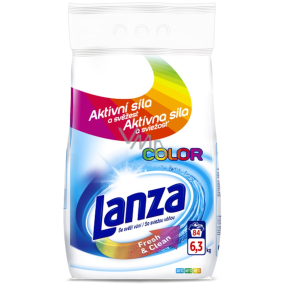 Lanza Fresh & Clean Color prací prášek na barevné prádlo zachovává intenzitu barev, s příjemnou vůní 84 dávek 6,3 kg