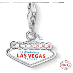 Charm Sterlingové stříbro 925 Las Vegas, humří spona přívěsek na náramek cestování