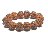 Rudraksha náramek elastický přírodní kámen, kulička 18 mm / 19 cm