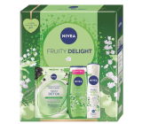 Nivea Fruity Delight detoxikační textilní maska 1 kus + Nivea Fruity Delight sprchový gel 250 ml + Nivea Fruity Delight antiperspirant sprej 150 ml, kosmetická sada