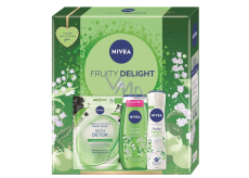 Nivea Fruity Delight detoxikační textilní maska 1 kus + Nivea Fruity Delight sprchový gel 250 ml + Nivea Fruity Delight antiperspirant sprej 150 ml, kosmetická sada