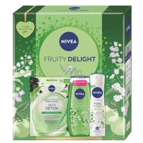 Nivea Fruity Delight detoxikační textilní maska 1 kus + Nivea Fruity Delight sprchový gel 250 ml + Nivea Fruity Delight antiperspirant sprej 150 ml, kosmetická sada