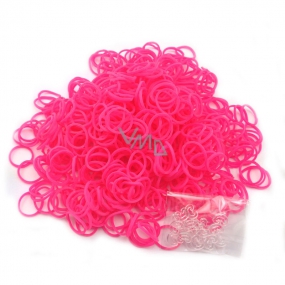 Loom Bands gumičky na pletení náramků Růžové neon 200 kusů