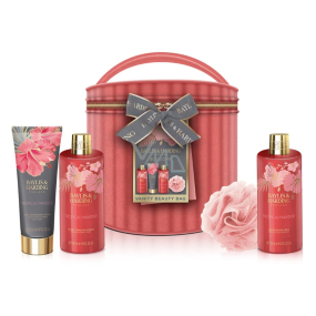 Baylis & Harding Boudoire Tropical Paradise sprchový krém 300 ml + krémová pěna do koupele 300 ml + tělové mléko 200 ml + tělová houbička, kosmetická sada pro ženy