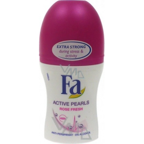 Fa Active Pearls Rose Fresh kuličkový antiperspirant deodorant roll-on pro ženy 50 ml