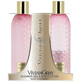 Vivian Gray White Musc & Ananas luxusní tělové mléko 300 ml + luxusní sprchový gel 300 ml, kosmetická sada